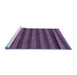 Sideview of Machine Washable Abstract Blue Modern Rug, wshabs22blu