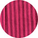 Round Machine Washable Abstract Pink Modern Rug, wshabs22pnk