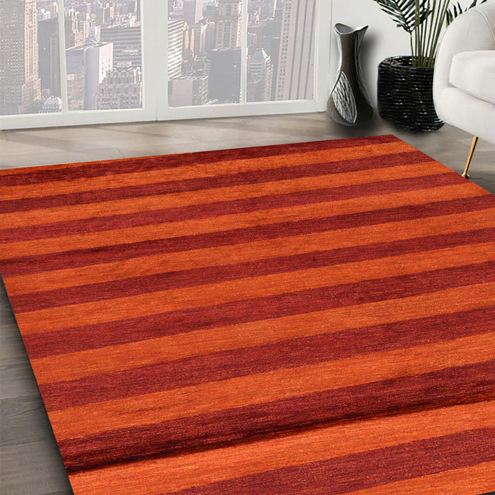 Abstract Red Modern Rug in Family Room, abs22