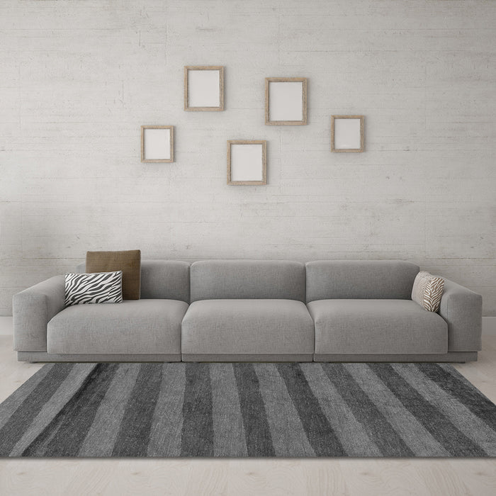 Machine Washable Abstract Gray Modern Rug in a Living Room,, wshabs22gry