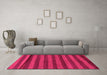 Machine Washable Abstract Pink Modern Rug in a Living Room, wshabs22pnk