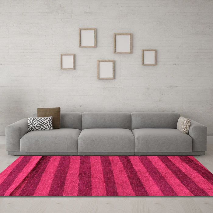 Machine Washable Abstract Pink Modern Rug in a Living Room, wshabs22pnk