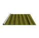 Sideview of Machine Washable Abstract Green Modern Area Rugs, wshabs22grn