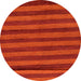 Round Machine Washable Abstract Red Rug, wshabs22