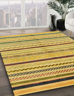 Abstract Dark Brown Modern Rug in Family Room, abs2300