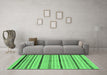 Machine Washable Abstract Emerald Green Modern Area Rugs in a Living Room,, wshabs2300emgrn