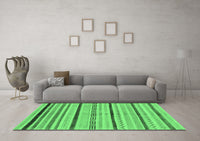 Machine Washable Abstract Emerald Green Modern Rug, wshabs2300emgrn