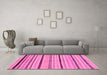 Machine Washable Abstract Pink Modern Rug in a Living Room, wshabs2300pnk