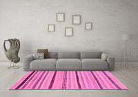 Machine Washable Abstract Pink Modern Rug, wshabs2300pnk