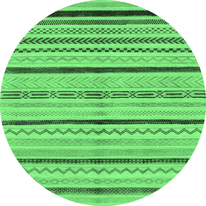 Round Abstract Emerald Green Modern Rug, abs2300emgrn