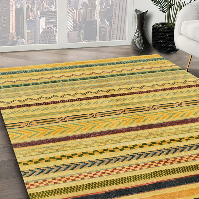 Machine Washable Abstract Dark Golden Brown Rug in a Family Room, wshabs2300