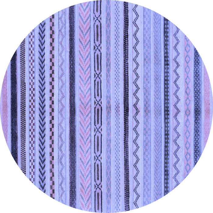 Round Abstract Blue Modern Rug, abs2300blu