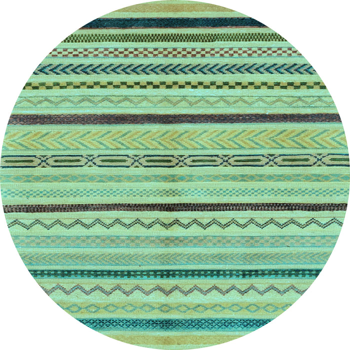 Round Abstract Light Blue Modern Rug, abs2300lblu