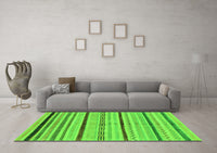 Machine Washable Abstract Green Modern Rug, wshabs2300grn