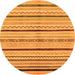 Round Abstract Orange Modern Rug, abs2300org