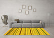 Machine Washable Abstract Yellow Modern Rug in a Living Room, wshabs2300yw