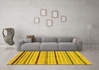 Machine Washable Abstract Yellow Modern Rug, wshabs2300yw