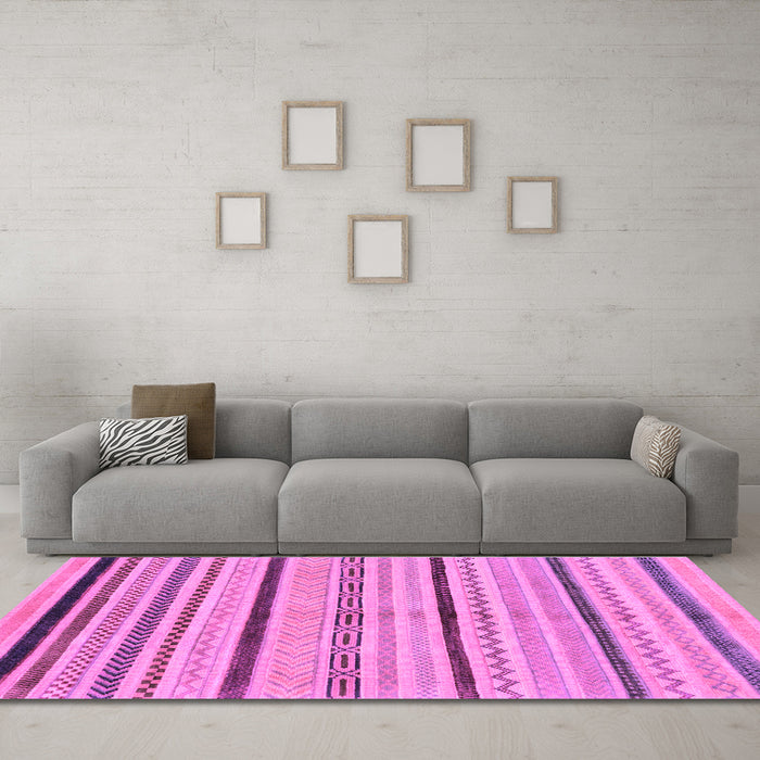 Machine Washable Abstract Purple Modern Area Rugs in a Living Room, wshabs2300pur