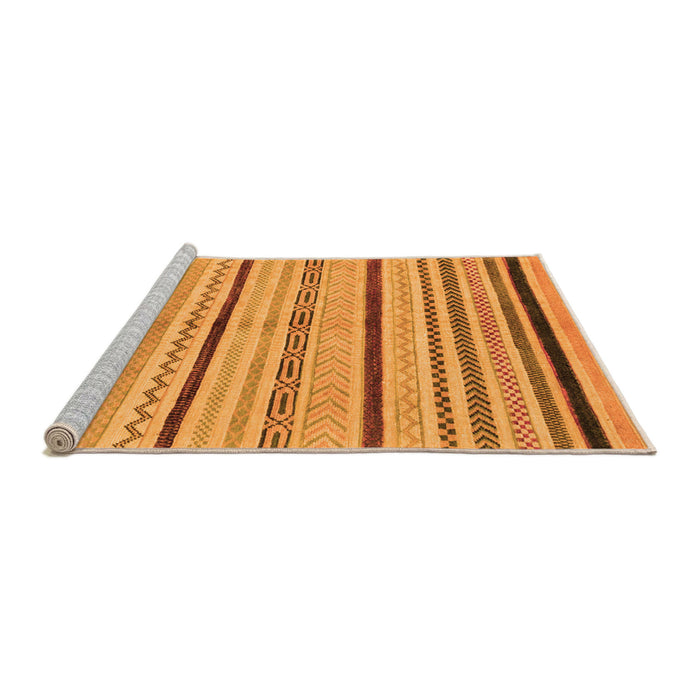 Sideview of Machine Washable Abstract Orange Modern Area Rugs, wshabs2300org