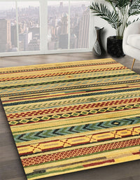 Abstract Light Brown Modern Rug, abs2301