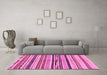 Machine Washable Abstract Pink Modern Rug in a Living Room, wshabs2301pnk