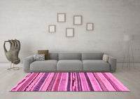 Machine Washable Abstract Pink Modern Rug, wshabs2301pnk