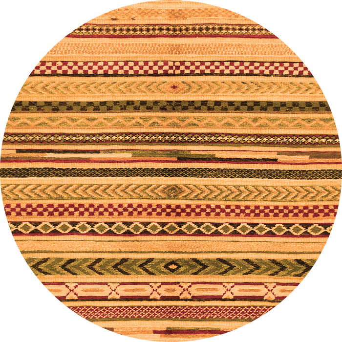 Round Abstract Orange Modern Rug, abs2301org