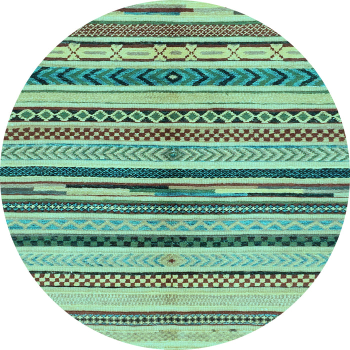 Round Machine Washable Abstract Light Blue Modern Rug, wshabs2301lblu