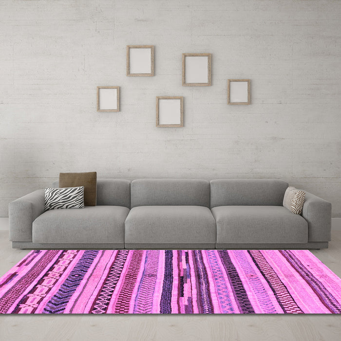 Machine Washable Abstract Purple Modern Area Rugs in a Living Room, wshabs2301pur