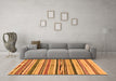 Machine Washable Abstract Orange Modern Area Rugs in a Living Room, wshabs2301org