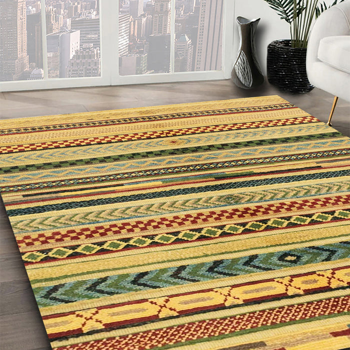 Machine Washable Abstract Light Brown Rug in a Family Room, wshabs2301