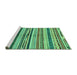 Sideview of Machine Washable Abstract Turquoise Modern Area Rugs, wshabs2301turq