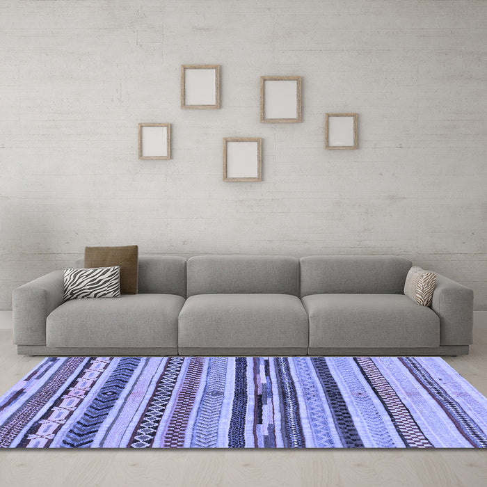 Machine Washable Abstract Blue Modern Rug in a Living Room, wshabs2301blu