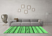 Machine Washable Abstract Emerald Green Modern Area Rugs in a Living Room,, wshabs2301emgrn