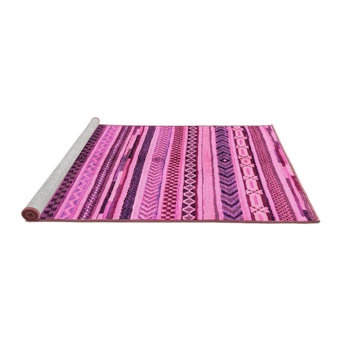 Sideview of Machine Washable Abstract Pink Modern Rug, wshabs2301pnk