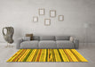 Machine Washable Abstract Yellow Modern Rug in a Living Room, wshabs2301yw