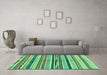 Machine Washable Abstract Turquoise Modern Area Rugs in a Living Room,, wshabs2301turq