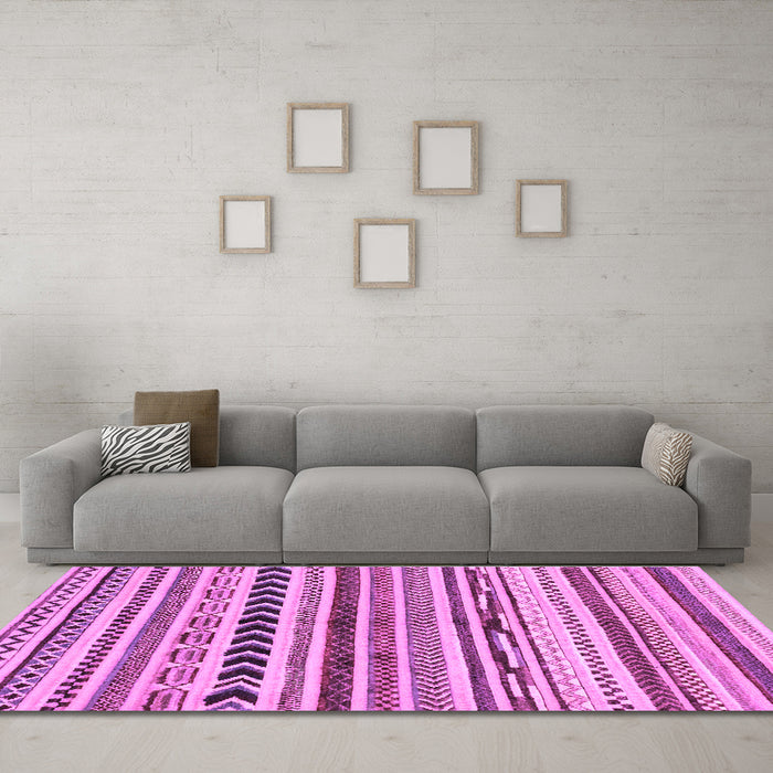 Machine Washable Abstract Purple Modern Area Rugs in a Living Room, wshabs2302pur