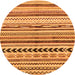 Round Abstract Orange Modern Rug, abs2302org