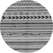 Round Machine Washable Abstract Gray Modern Rug, wshabs2302gry