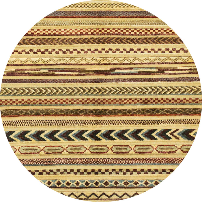 Round Abstract Light Brown Modern Rug, abs2302
