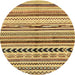 Round Abstract Light Brown Modern Rug, abs2302