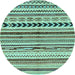 Round Abstract Light Blue Modern Rug, abs2302lblu