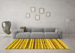 Machine Washable Abstract Yellow Modern Rug in a Living Room, wshabs2302yw