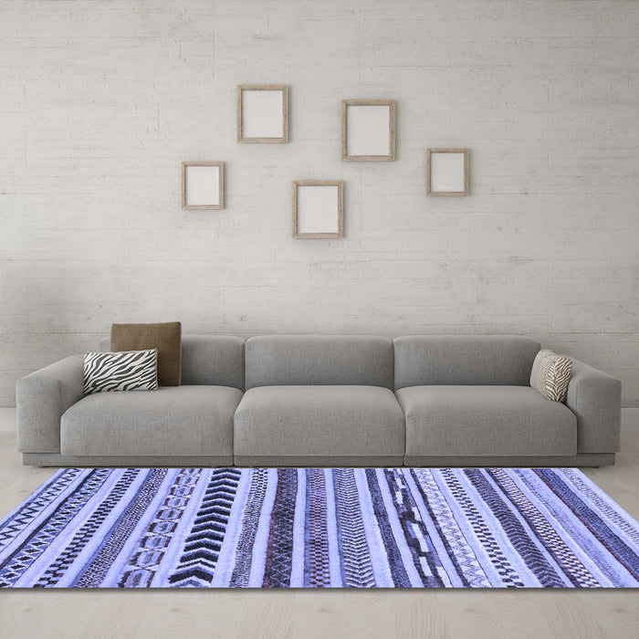 Machine Washable Abstract Blue Modern Rug in a Living Room, wshabs2302blu