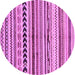 Round Abstract Purple Modern Rug, abs2302pur