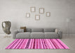 Machine Washable Abstract Pink Modern Rug in a Living Room, wshabs2302pnk