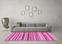 Machine Washable Abstract Pink Modern Rug, wshabs2302pnk