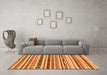 Machine Washable Abstract Orange Modern Area Rugs in a Living Room, wshabs2302org