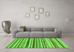 Machine Washable Abstract Green Modern Area Rugs in a Living Room,, wshabs2302grn